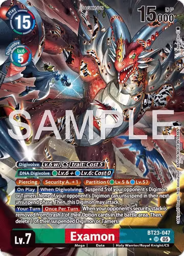 Examon (Alternate Art) (BT23-047SR), Hackers' Slumber — Digimon card price