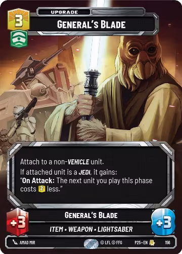 General's Blade (156), Sector and Regional Promos: Season 1 — Star Wars card price