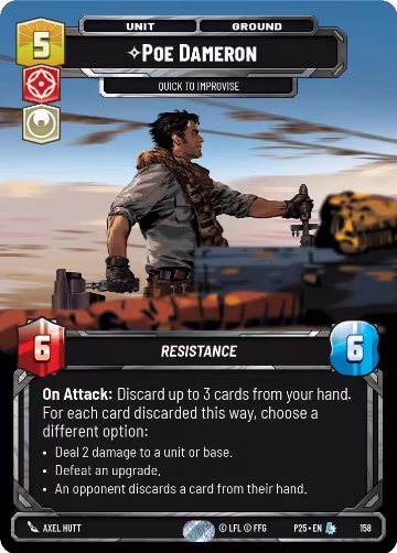Poe Dameron - Quick to Improvise (158), Sector and Regional Promos: Season 1 — Star Wars card price