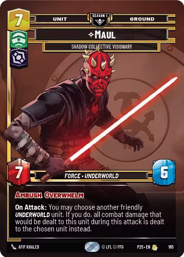 Maul - Shadow Collective Visionary (165) (165), Sector and Regional Promos: Season 1 — Star Wars card price