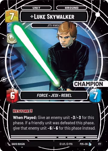 Luke Skywalker - Jedi Knight (Champion) (175), Sector and Regional Promos: Season 1 — Star Wars card price