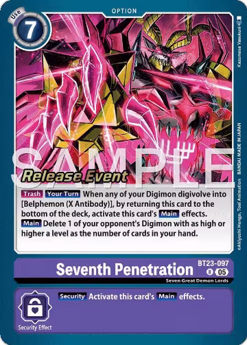 Seventh Penetration (BT23-097 R), Hackers' Slumber Release Event Cards — Digimon card price