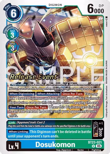 Dosukomon (BT23-021 U), Hackers' Slumber Release Event Cards — Digimon card price