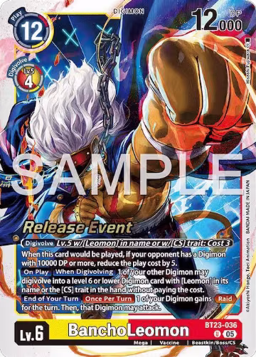 BanchoLeomon (BT23-036 U), Hackers' Slumber Release Event Cards — Digimon card price