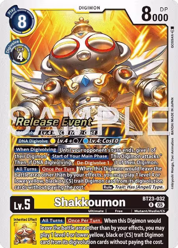 Shakkoumon (BT23-032 R), Hackers' Slumber Release Event Cards — Digimon card price