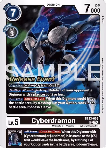 Cyberdramon (BT23-055 R), Hackers' Slumber Release Event Cards — Digimon card price