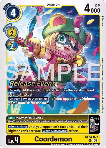 Coordemon (BT23-028 U), Hackers' Slumber Release Event Cards — Digimon card price