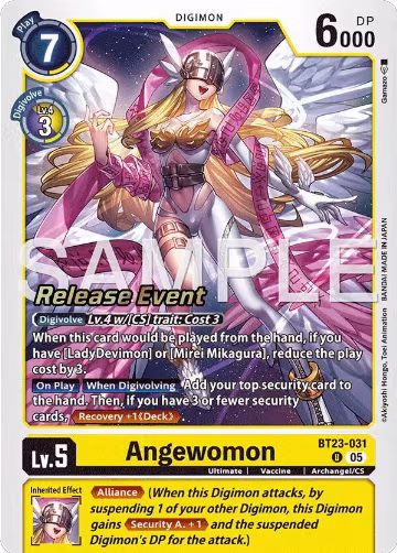 Angewomon (BT23-031 U), Hackers' Slumber Release Event Cards — Digimon card price