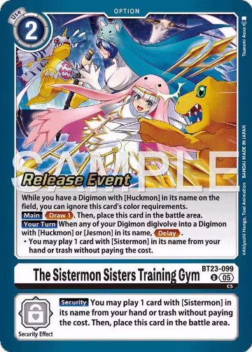 The Sistermon Sisters Training Gym (BT23-099 U), Hackers' Slumber Release Event Cards — Digimon card price