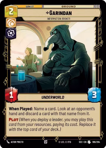 Garindan - Information Broker (186/264), Secrets of Power — Star Wars card price