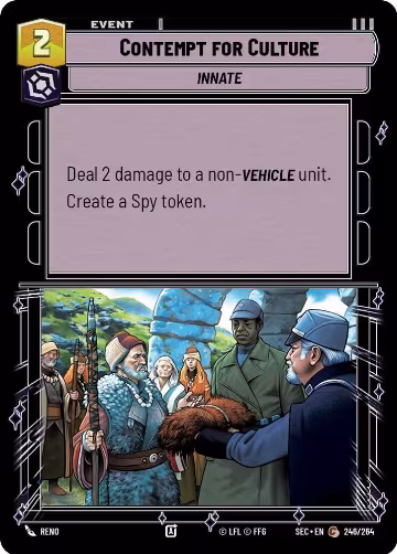 Contempt for Culture (246/264), Secrets of Power — Star Wars card price