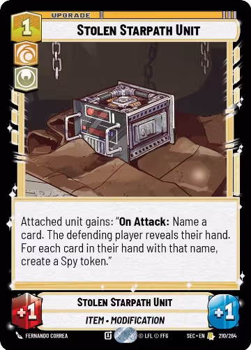 Stolen Starpath Unit (210/264), Secrets of Power — Star Wars card price