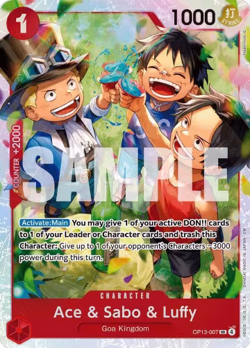 Ace & Sabo & Luffy (OP13-007), Carrying On His Will — One Piece card price