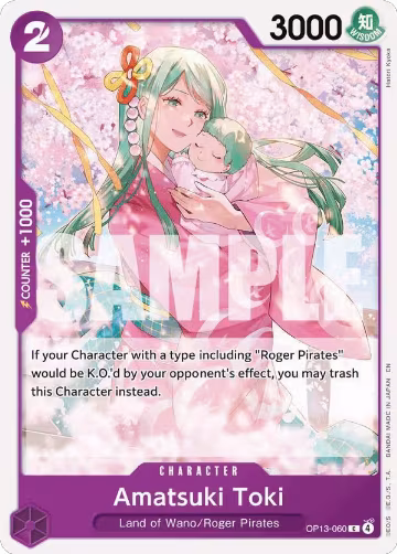 Amatsuki Toki (OP13-060), Carrying On His Will — One Piece card price