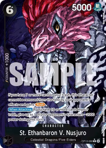 St. Ethanbaron V. Nusjuro (Alternate Art) (OP13-080), Carrying On His Will — One Piece card price
