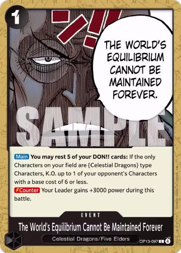 The World's Equilibrium Cannot Be Maintained Forever (OP13-097), Carrying On His Will — One Piece card price