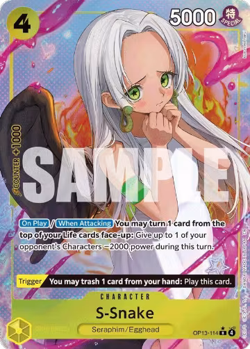 S-Snake (Alternate Art) (OP13-114), Carrying On His Will — One Piece card price