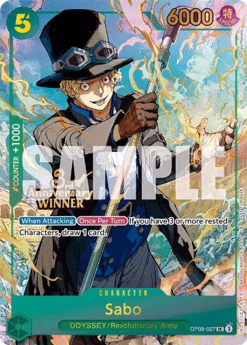 Sabo - OP09-027 (3rd Anniversary Winner) (OP09-027), One Piece Promotion Cards — One Piece card price