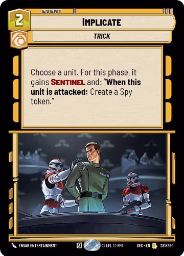 Implicate (231/264), Secrets of Power — Star Wars card price
