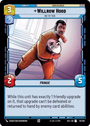 Willrow Hood - On the Run (61/264), Secrets of Power — Star Wars card price