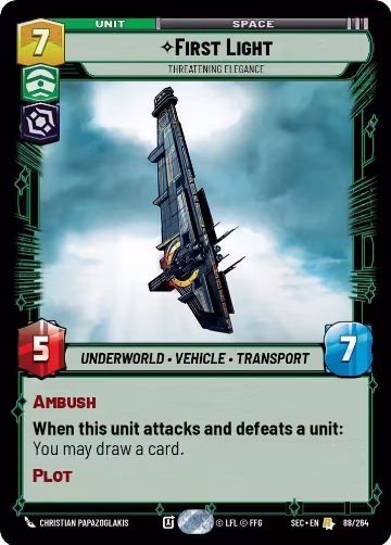 First Light - Threatening Elegance (88/264), Secrets of Power — Star Wars card price