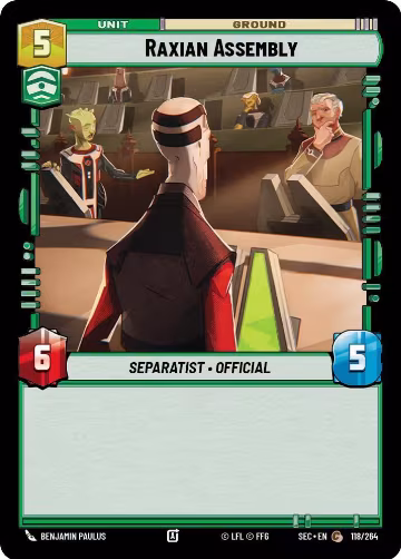 Raxian Assembly (118/264), Secrets of Power — Star Wars card price
