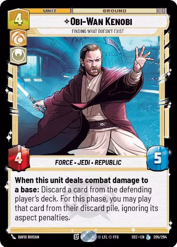 Obi-Wan Kenobi - Finding What Doesn't Exist (205/264), Secrets of Power — Star Wars card price
