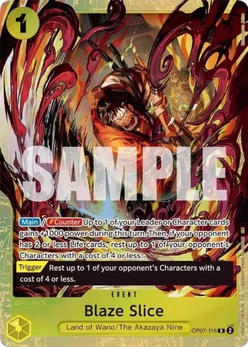 Blaze Slice (Premium Card Collection -Best Selection Vol. 5-) (OP07-116), One Piece Promotion Cards — One Piece card price