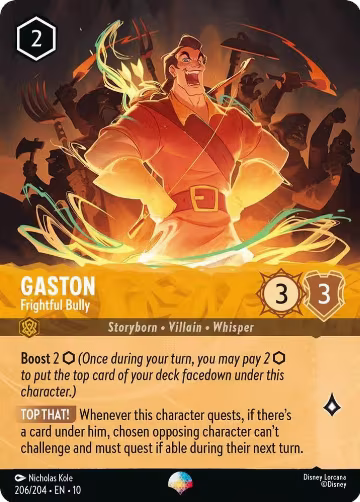 Gaston - Frightful Bully (Epic) (206/204), Whispers in the Well — Lorcana card price