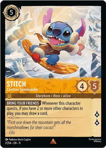 Stitch - Carefree Snowboarder (7/204), Winterspell — Lorcana card price