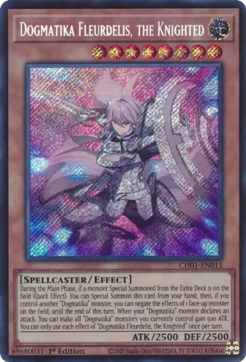 Dogmatika Fleurdelis, the Knighted (Secret Rare) (CH01-EN015), THE CHRONICLES DECK: The Fallen & The Virtuous (All-Foil Edition) — Yu-Gi-Oh! card price