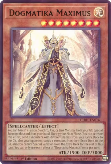 Dogmatika Maximus (CH01-EN016), THE CHRONICLES DECK: The Fallen & The Virtuous (All-Foil Edition) — Yu-Gi-Oh! card price