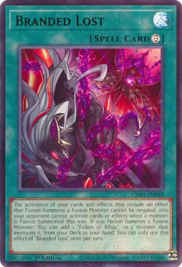 Branded Lost (CH01-EN025), THE CHRONICLES DECK: The Fallen & The Virtuous (All-Foil Edition) — Yu-Gi-Oh! card price
