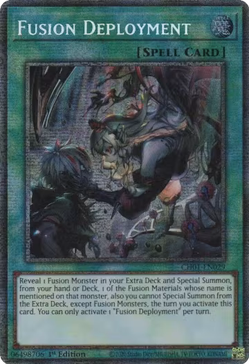 Fusion Deployment (Starlight Rare) (CH01-EN029), THE CHRONICLES DECK: The Fallen & The Virtuous (All-Foil Edition) — Yu-Gi-Oh! card price