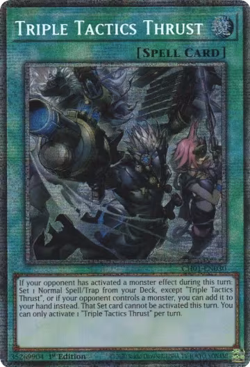 Triple Tactics Thrust (Starlight Rare) (CH01-EN030), THE CHRONICLES DECK: The Fallen & The Virtuous (All-Foil Edition) — Yu-Gi-Oh! card price