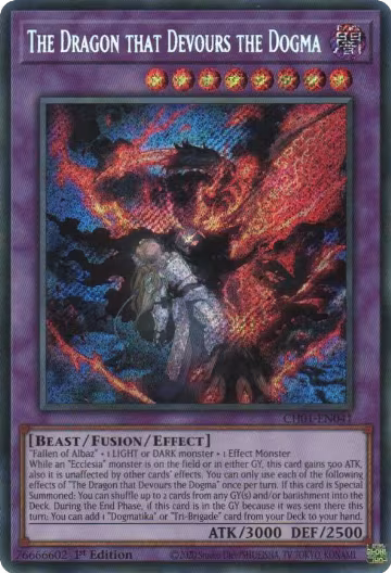 The Dragon that Devours the Dogma (Secret Rare) (CH01-EN041), THE CHRONICLES DECK: The Fallen & The Virtuous (All-Foil Edition) — Yu-Gi-Oh! card price