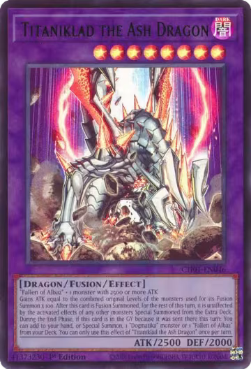 Titaniklad the Ash Dragon (CH01-EN046), THE CHRONICLES DECK: The Fallen & The Virtuous (All-Foil Edition) — Yu-Gi-Oh! card price
