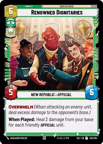 Renowned Dignitaries (102/264), Secrets of Power — Star Wars card price