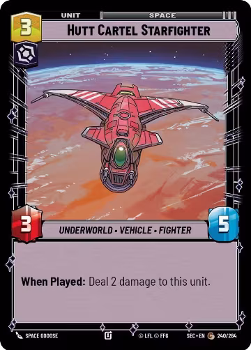 Hutt Cartel Starfighter (240/264), Secrets of Power — Star Wars card price