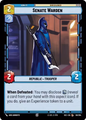 Senate Warden (59/264), Secrets of Power — Star Wars card price