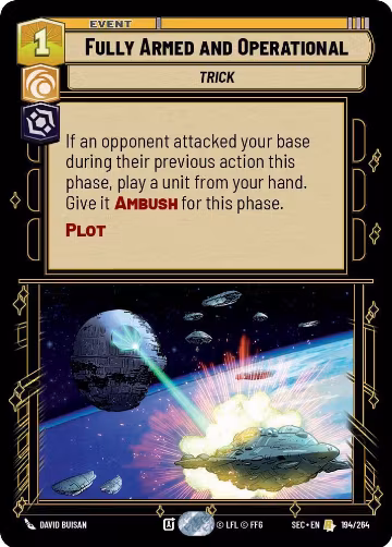 Fully Armed and Operational (194/264), Secrets of Power — Star Wars card price