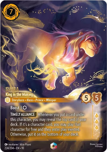 Simba - King in the Making (Enchanted) (224/204), Whispers in the Well — Lorcana card price