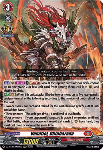 Venatiol, Dhinbarada (DZ-BT10/001EN), DZ-BT10: Dragonsoul Resonance — Vanguard card price