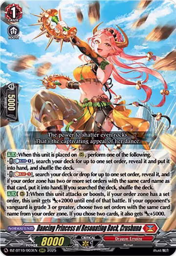 Dancing Princess of Resonating Rock, Crushuna (DZ-BT10/003EN), DZ-BT10: Dragonsoul Resonance — Vanguard card price