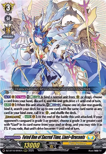 Fated One of Sacred Time, Liael=Draconis (DZ-BT10/010EN), DZ-BT10: Dragonsoul Resonance — Vanguard card price