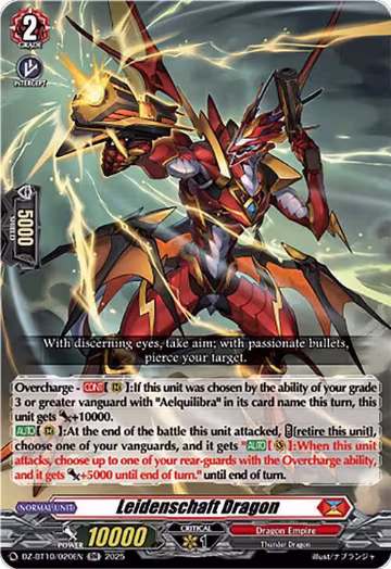 Leidenschaft Dragon (DZ-BT10/020EN), DZ-BT10: Dragonsoul Resonance — Vanguard card price