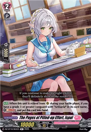 The Pages of Pilled-up Effort, Ispal (DZ-BT10/063EN), DZ-BT10: Dragonsoul Resonance — Vanguard card price