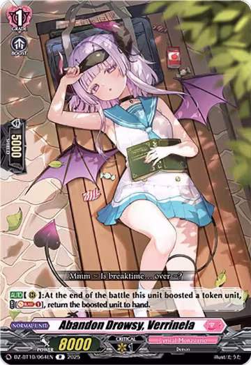 Abandon Drowsy, Verrinela (DZ-BT10/064EN), DZ-BT10: Dragonsoul Resonance — Vanguard card price