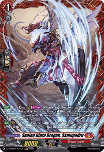 Sealed Blaze Dragon, Samupadru (FR) (DZ-BT10/FR04EN), DZ-BT10: Dragonsoul Resonance — Vanguard card price