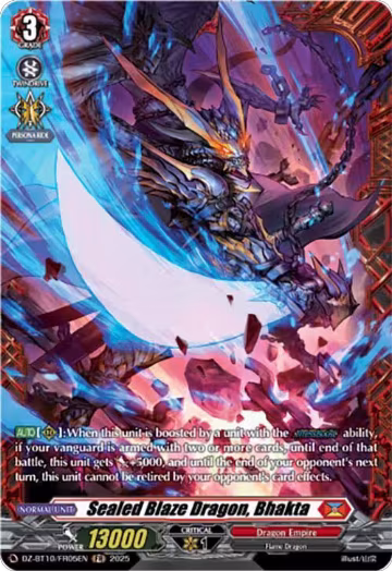 Sealed Blaze Dragon, Bhakta (FR) (DZ-BT10/FR05EN), DZ-BT10: Dragonsoul Resonance — Vanguard card price